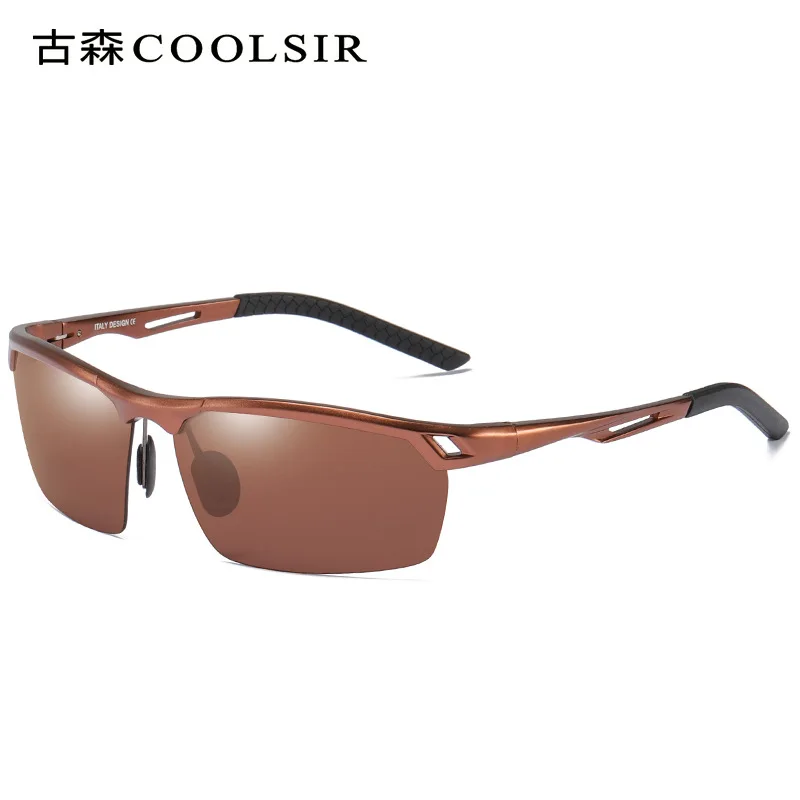 Модные мужские солнцезащитные очки поляризационные из алюминиево-магниевого