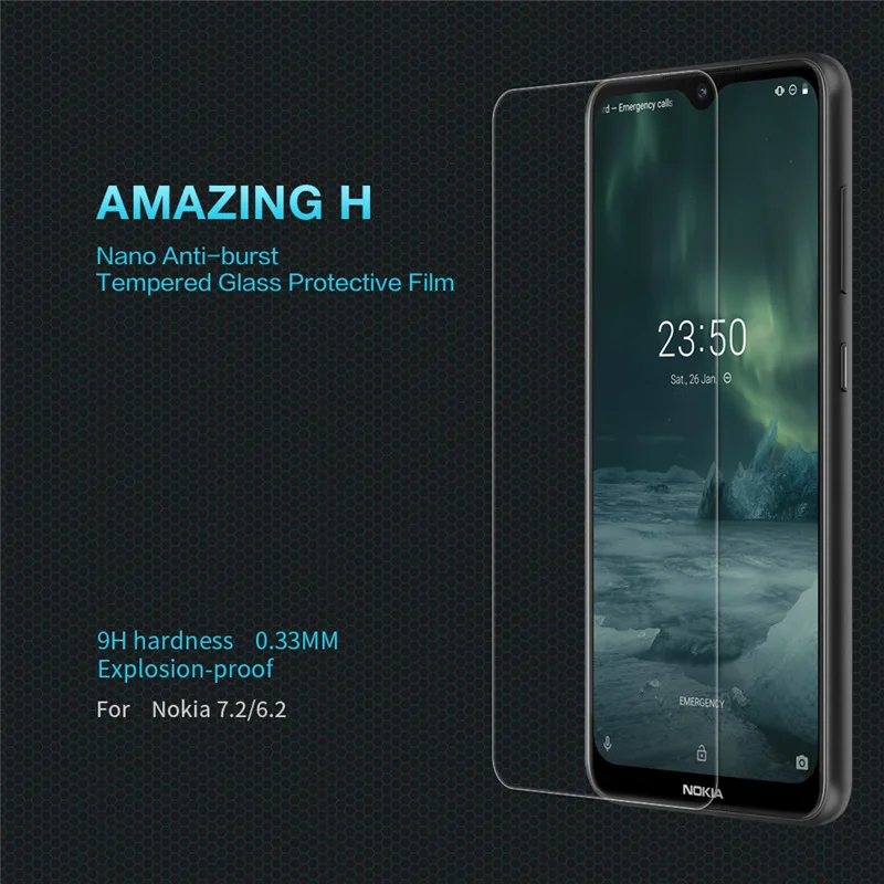 Для Nokia 7 2 6 закаленное стекло NILLKIN Amazing H Защита экрана для 2|Защитные стёкла и