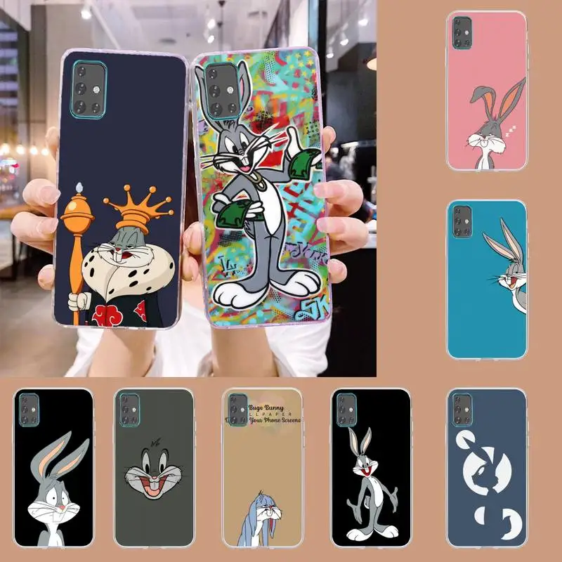 

Cartoon cute Bugs Bunny Phone Case For Samsung S21 S30 S10 S9 S8 S7 A31 A12 A70 A52 A30 lite plus ultra soft Cover Fundas TM