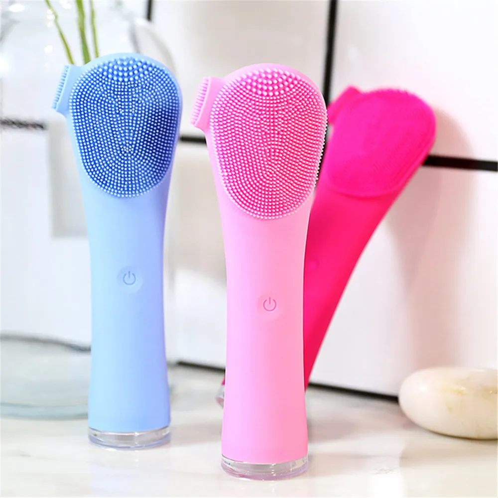 Мини электрическая щетка для чистки лица Водонепроницаемый силиконовые