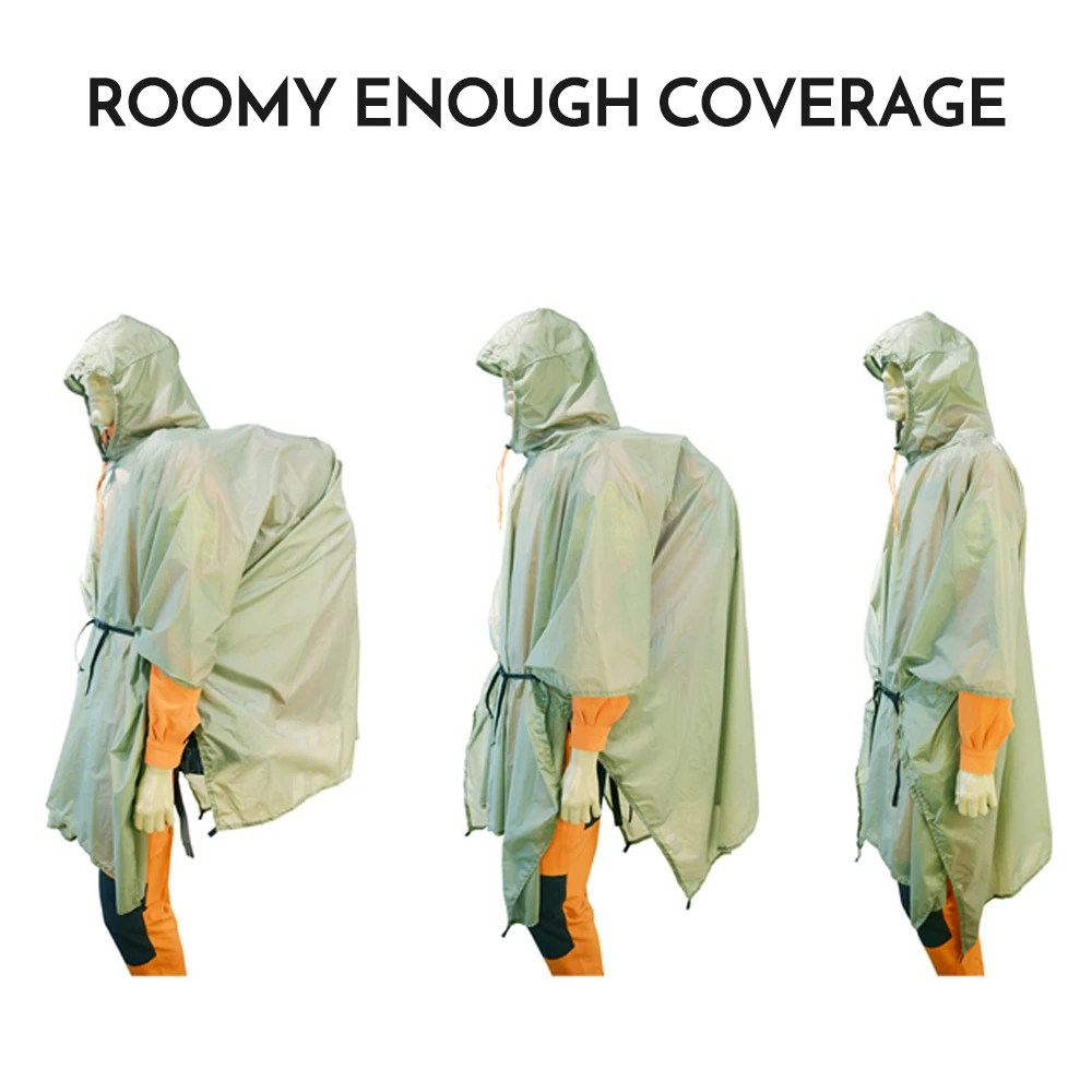 Водонепроницаемый дождевик-пончо ультралегкий дождевик с капюшоном нейлоновый