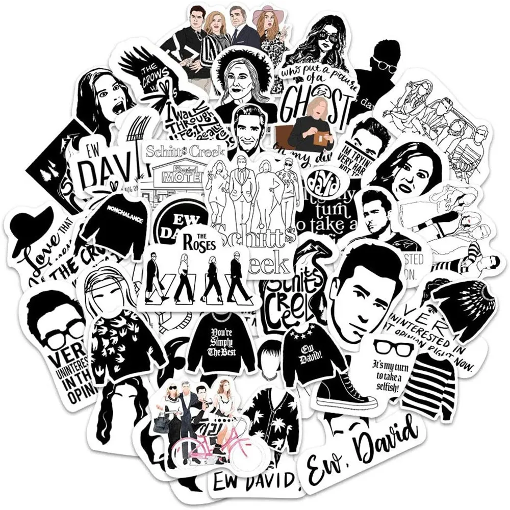 Упаковка наклеек (50 шт.) стикеры Schitt's Creek для гидро колбы и самодельных ноутбуков