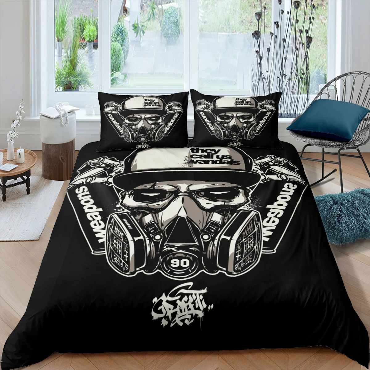 

3D Bedding Set Hip-Hop Element Printed Quilt Cover Adult Bedroom Single Twin Double Full Queen King Soft Dovet Cover Pillowcase