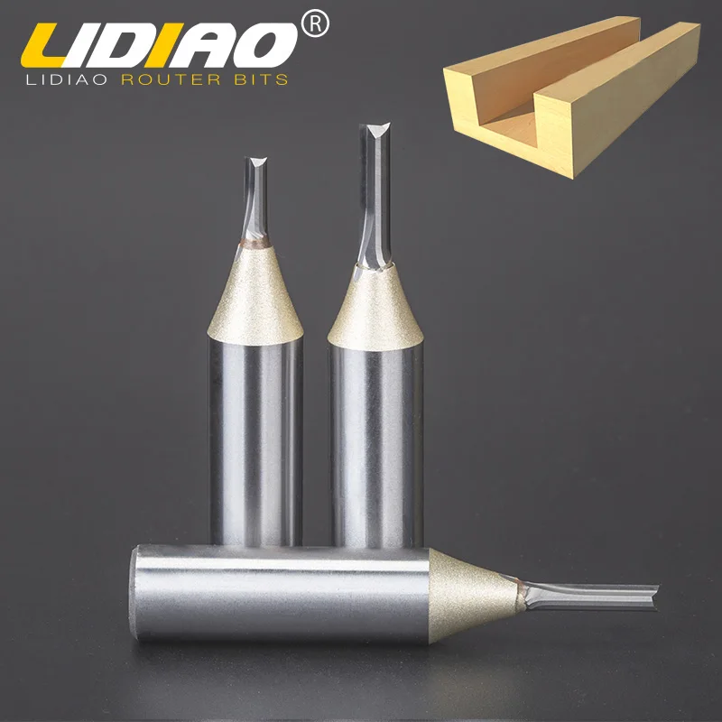 

LIDIAO 1/2 ''1/4'' TCT 2 флейты прямые фрезы деревообрабатывающие фрезы для долбления/обрезки гравировальный станок Концевая фреза