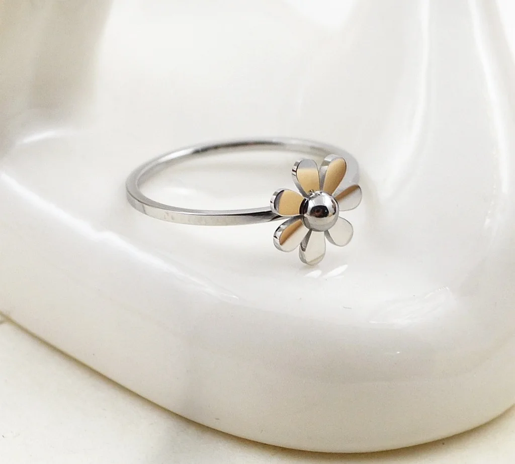 Женские кольца из нержавеющей стали 2 цвета цвета: розовое золото серебро с