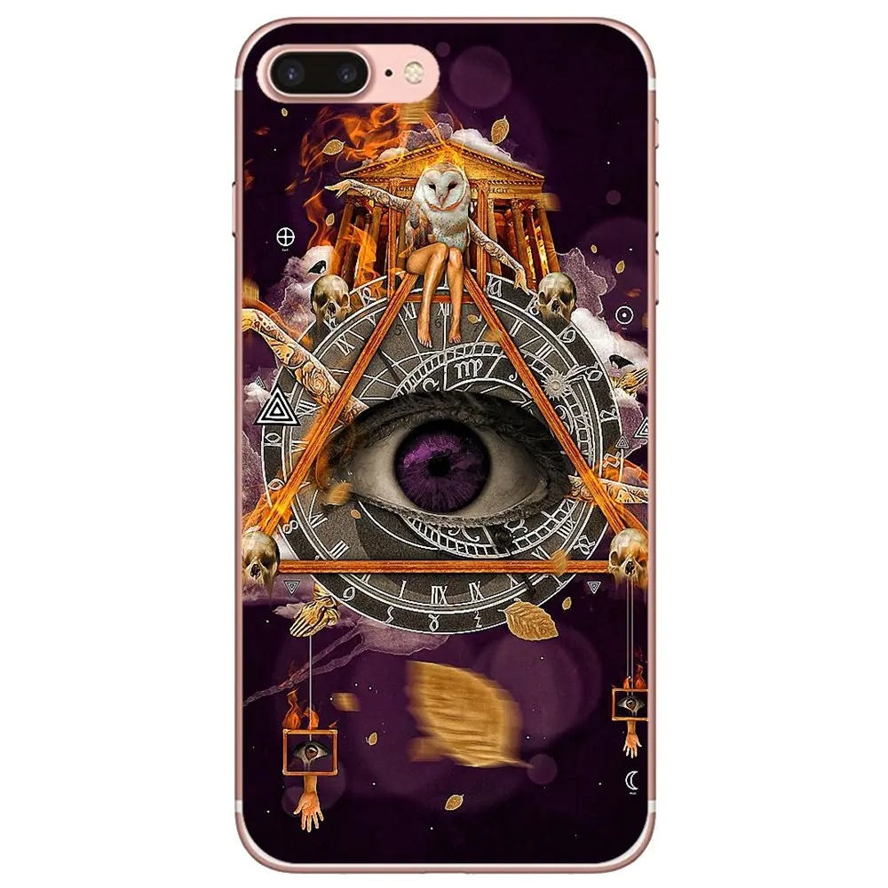 Для iPod Touch 5 6 Xiaomi Redmi S2 Pro 5A Pocophone F1 LG G6 Q6 Q7 G5 Мягкий чехол с иллюминатским символом Глаза и Пирамиды искусства.