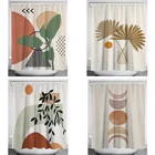 шторы для ванны для душа шторы на кухню Модная душевая занавеска для ванной комнаты с принтом зеленых растений, водонепроницаемые товары для дома, декоративная занавеска для окна