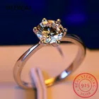 Кольцо с бриллиантом 1 карат  3 карат, классическое круглое бриллиантовое кольцо с муассанитом, вырезанное бриллиантом, для женщин