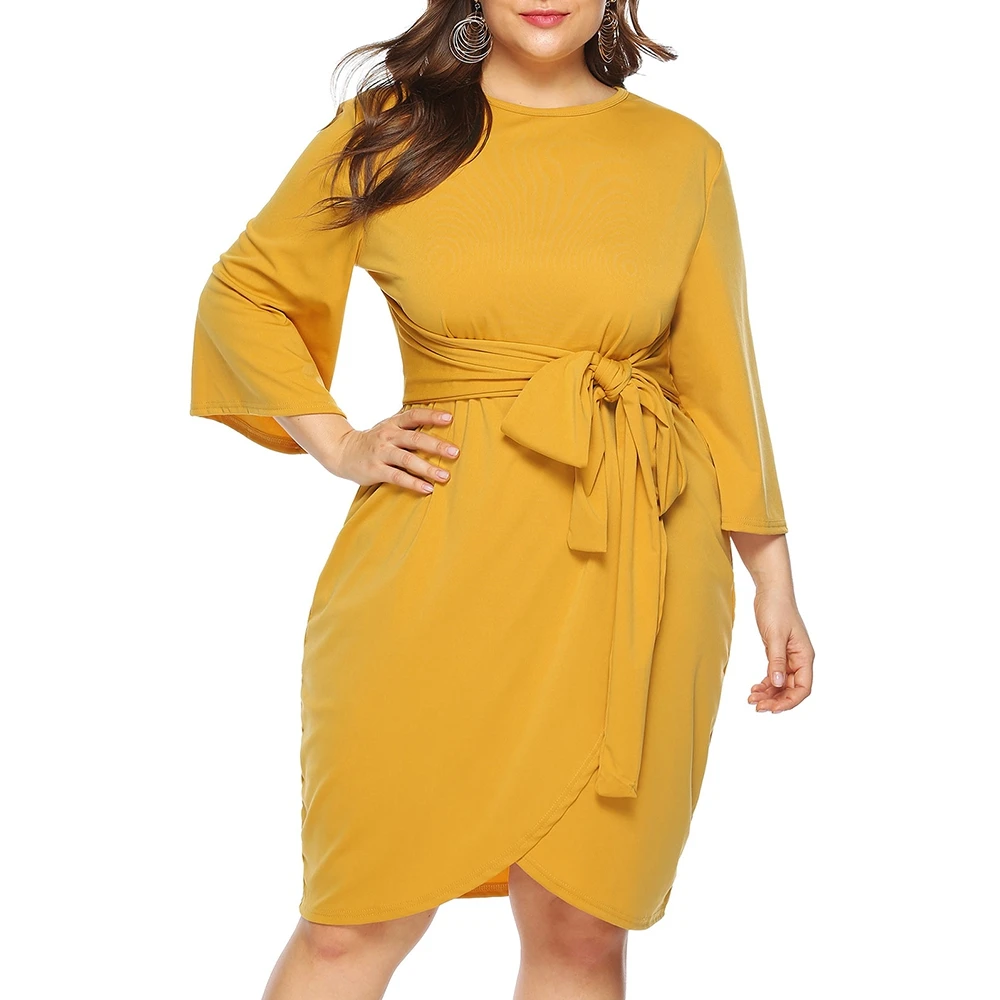 Senstra Moja Candy Платье женское с высокой талией А-линия поясом тюльпан платье круглый