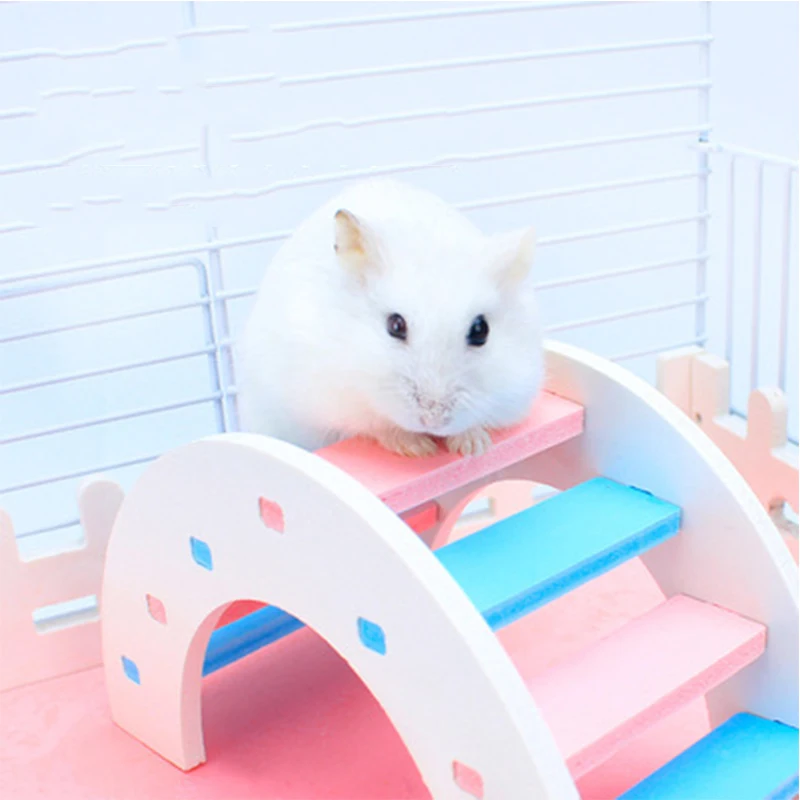 

Hamster Ladder Toy Wooden Rainbow Bridge Seesaw Small Animal Pets Guinea Squirrel Climbing Training Toy Pet Supplies Accessories