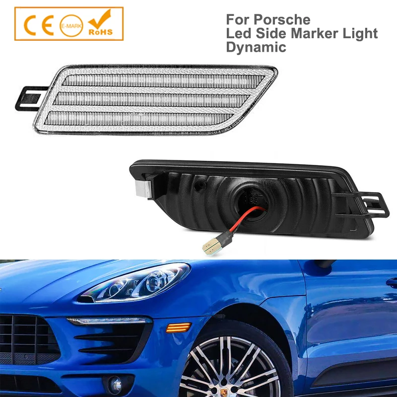 

2Pcs For Porsche Macan 95B GTS 2014-2021 Amber LED Dynamic Side Marker Lights Car Front Turn Signal Lamps Canbus Auto Accessorie