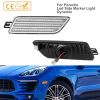 2pcs for porsche macan 95b gts 2014 2021 amber led dynamic side marker lights car front turn signal lamps canbus auto accessorie