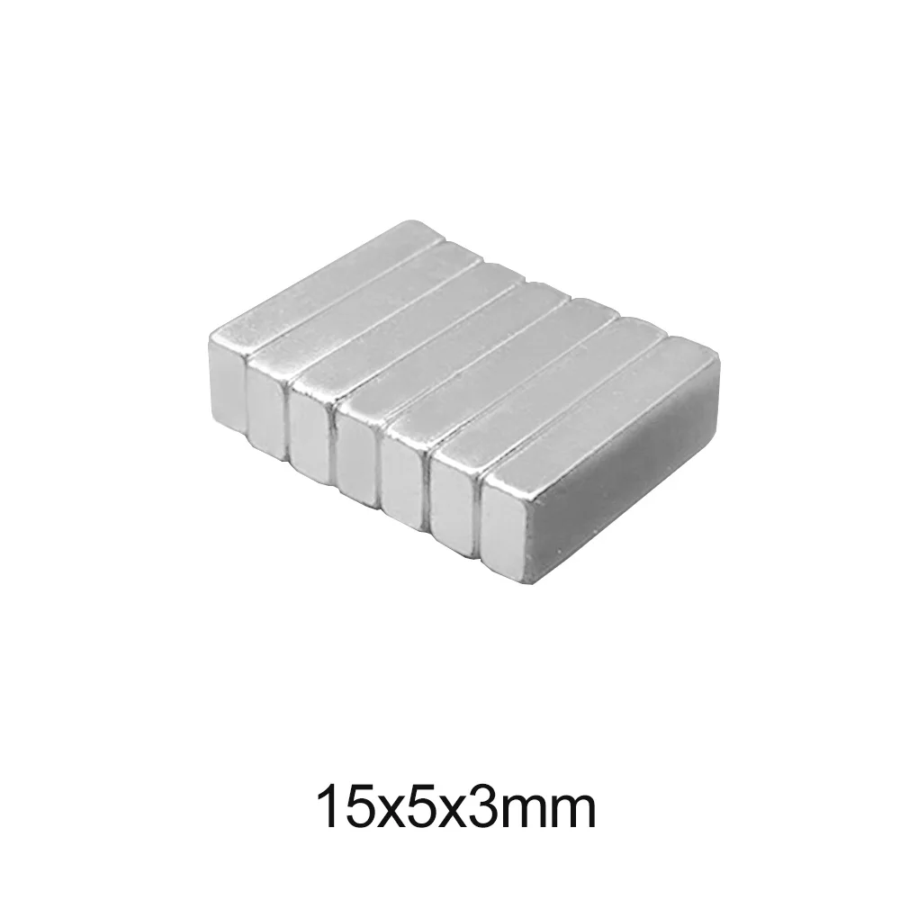 

Небольшие квадратные магниты N35, 10/20/50/100/150/200 шт., 15x5x3, Блок редкоземельных неодимовых магнитов 15x5x3 мм, постоянный магнит 15*5*3