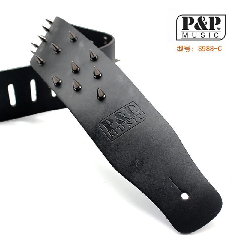 gitarre band echte leder metall elektrische gitarre strap verbreitert verdickt bass strap rock gitarre strap zubehör teile free global shipping