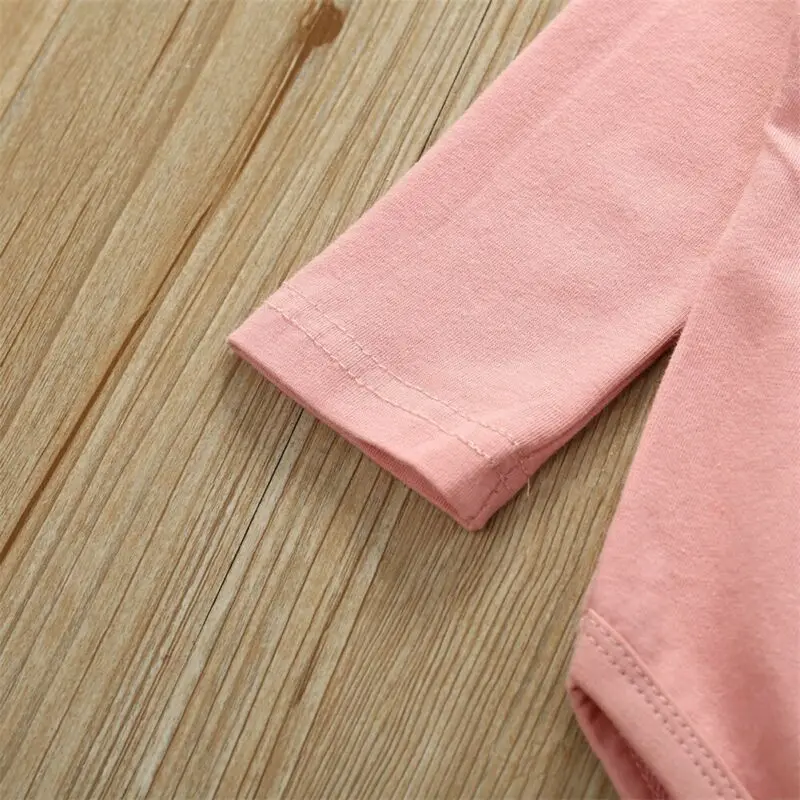 

3Pcs Newborn Baby Girl Long Sleeve Lace Floral Solid Tops Pants Headband Outfit Clothes