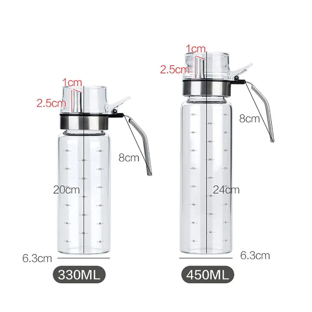 450 мл высокое боросиликатное стекло бутылка для масла кухня бомба крышка