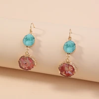korean cute fashion blue crystal long tassel earrings statement earrings for women fashion jewelry wholesale