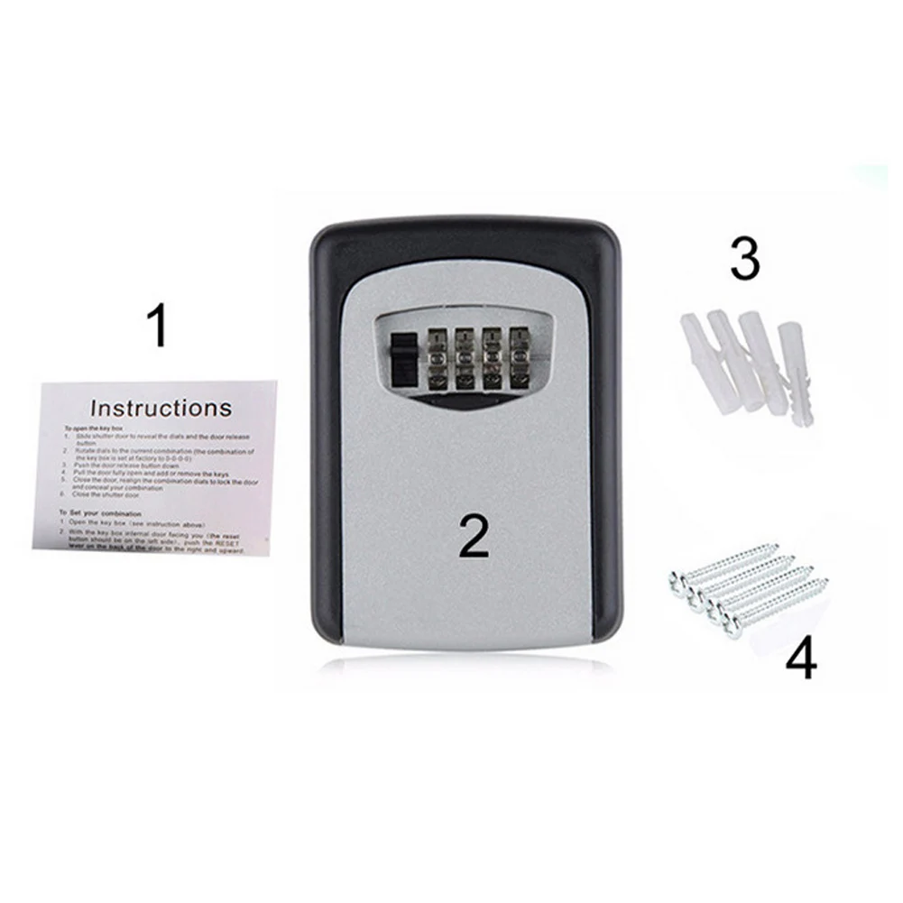 С 4 значным кодовым замком уличная коробка для хранения безопасный замок с