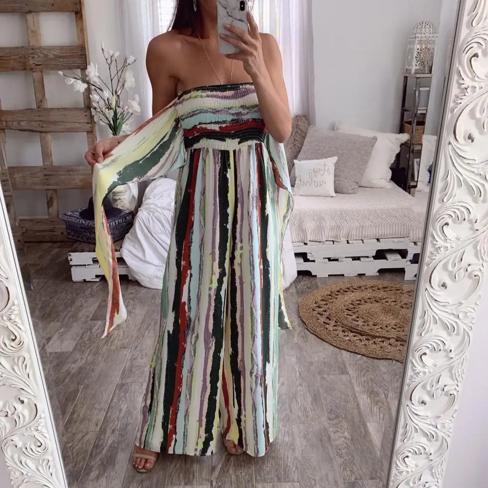 

Hot selling women's summer printed one-piece casual pants