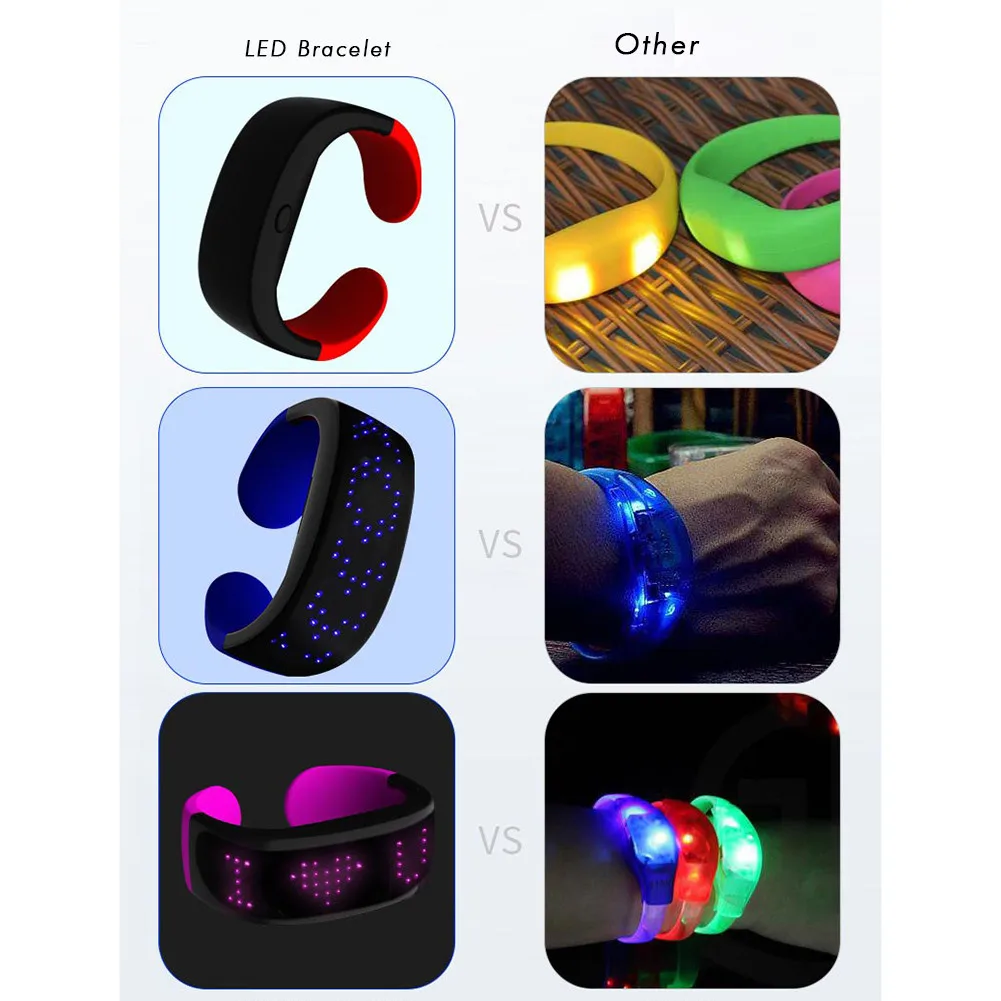Светодиодный браслет светящийся светильник на запястье с дисплеем для фестиваля