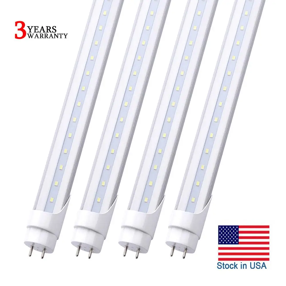 Stock In US LED Tube Light T8 1.2M 18W 22W AC85V-265V LED Lamp Light 2835SMD Lighting Cold White 4 Foot LED Fluorescent Tube