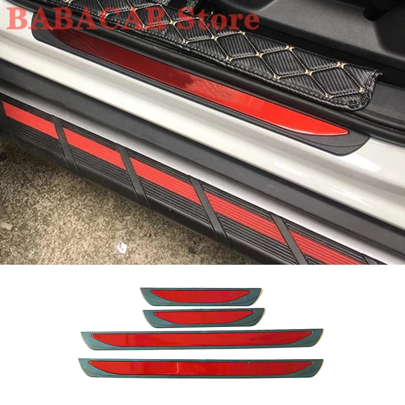 

For T-ROC T ROC TROC 2017 2018 Stainless steel Scuff Plate Door Sill Guard Pedal Cover Trim Car Styling Accessories 4pcs