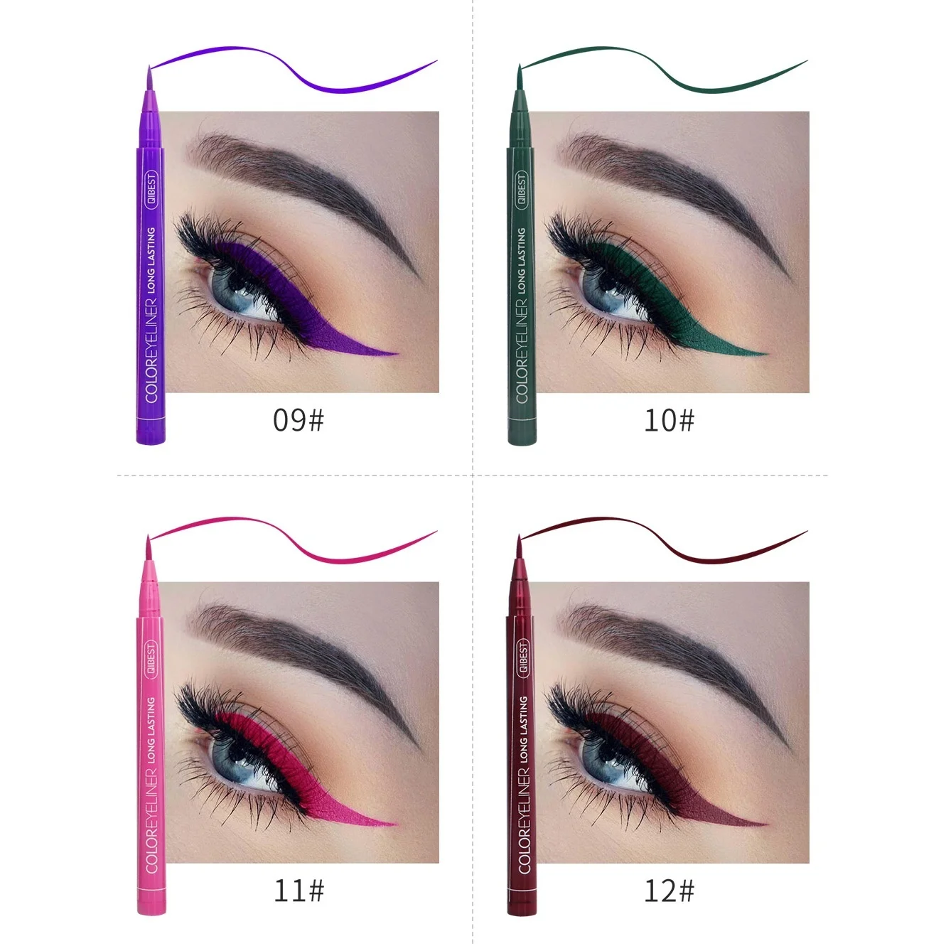 1Pcs Cat Eye Color Eyeliner Makeup Waterproof Neon Liquid Eye Liner Pencil Pen Make Up Comestics Long-lasting Black Makeup Tools