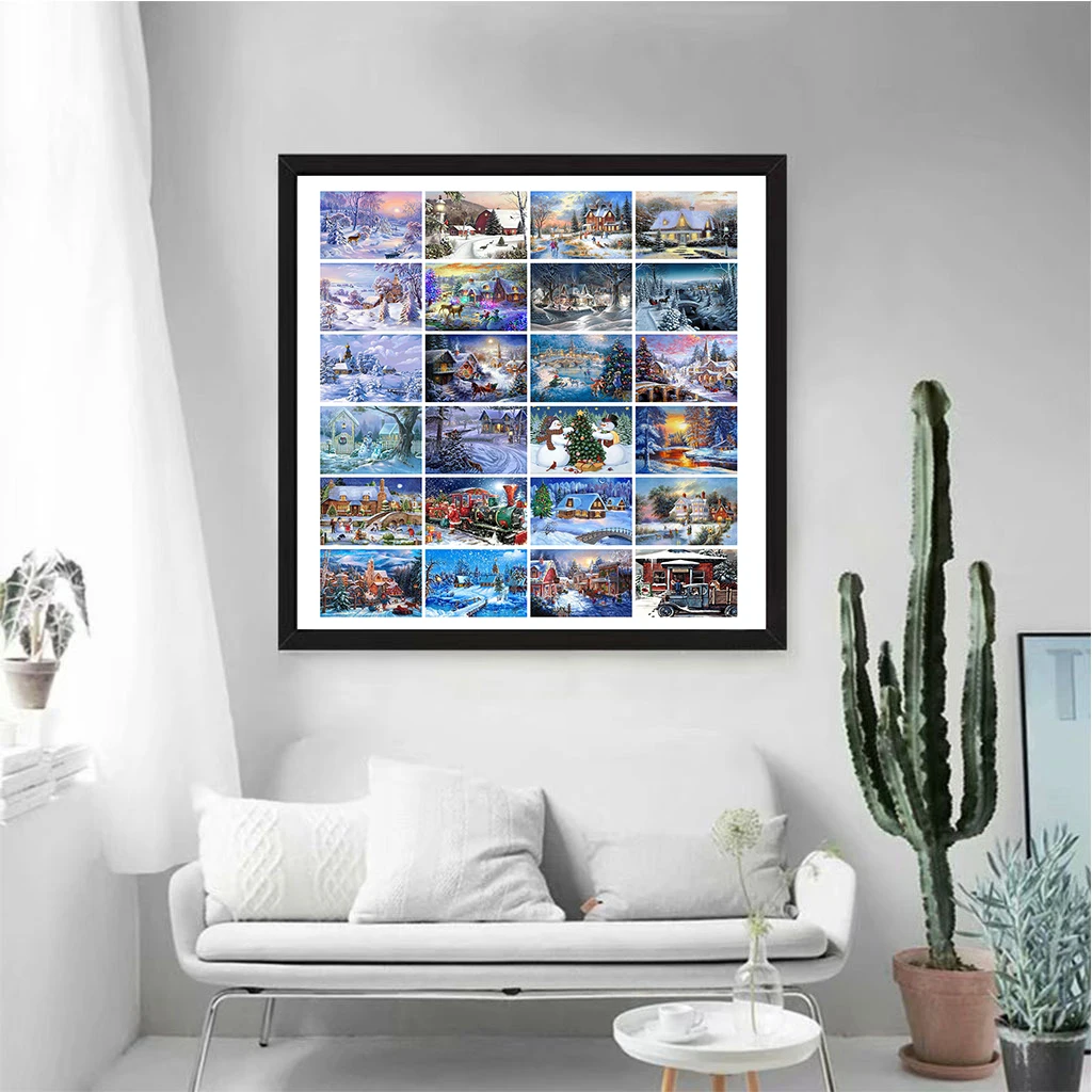 Алмазная 5D картина сделай сам мозаика ручной работы зимний пейзаж вышивка