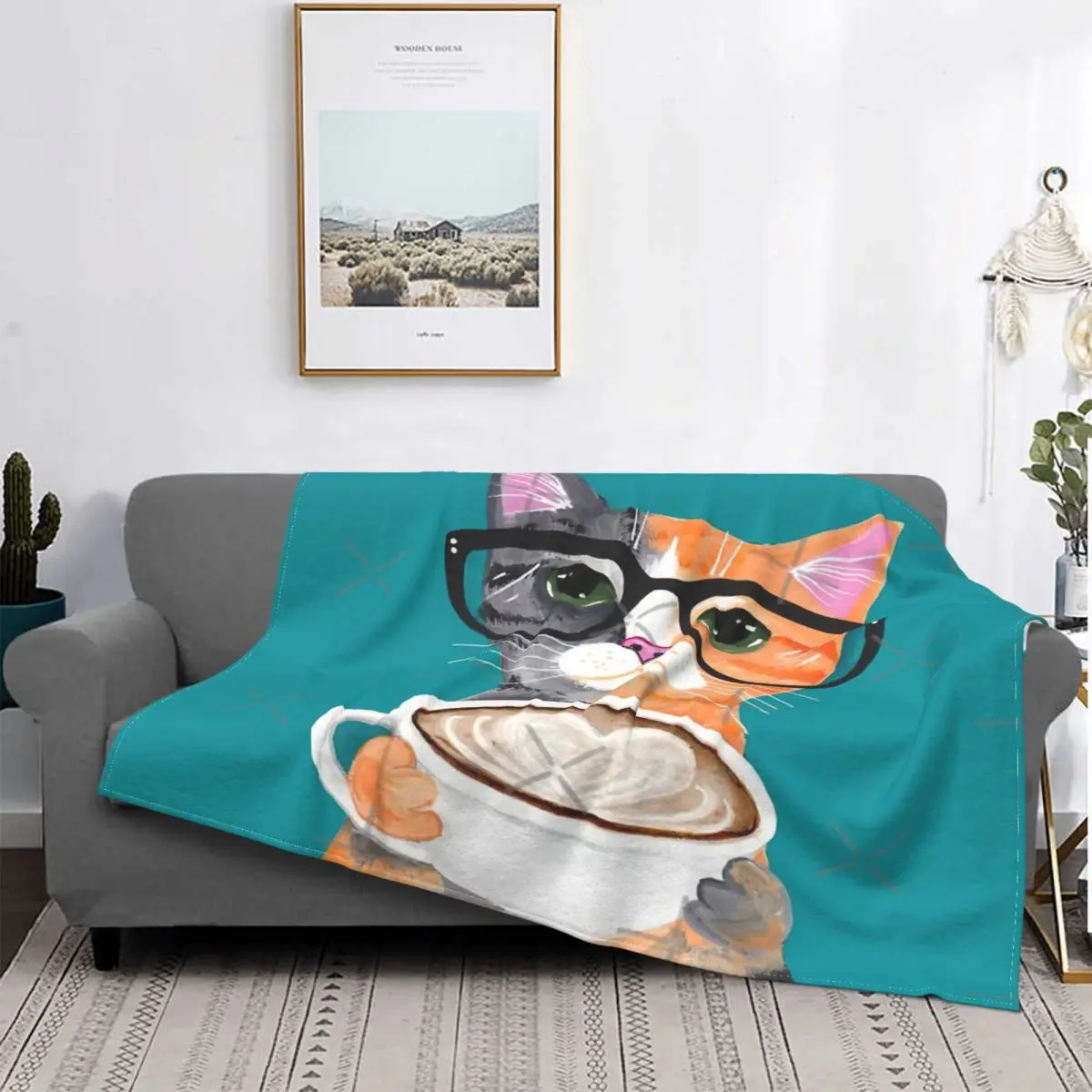 

Manta de Latte Of Love para gatitos, colcha a cuadros para cama, sofha, toalla, manta de verano, colcha de pik