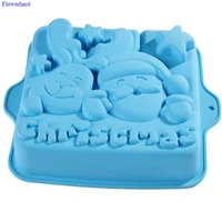 diy silicone christmas santa claus fondant cake mold ice cube handmade biscuits chocolate mold baking mold cake decorating tools