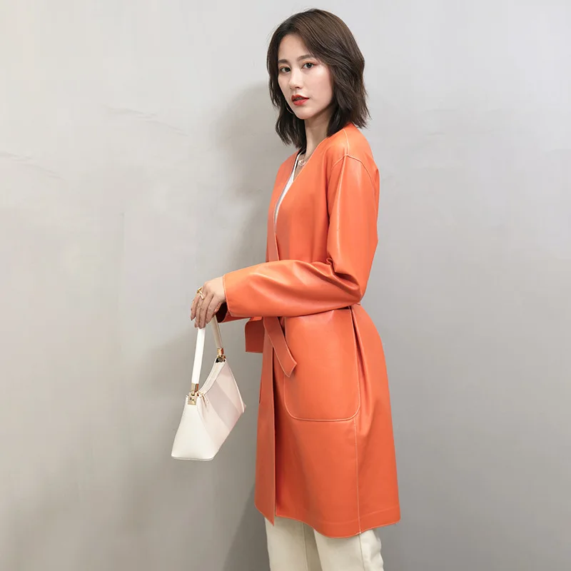 Tajiyane/весенне осеннее пальто из овечьей кожи куртка натуральной корейские модные