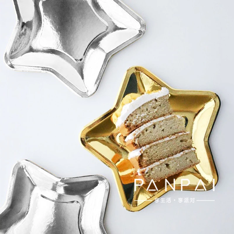 Ins стиль звезды серии День Рождения Вечеринка Пикник Одноразовая Посуда Бумажная