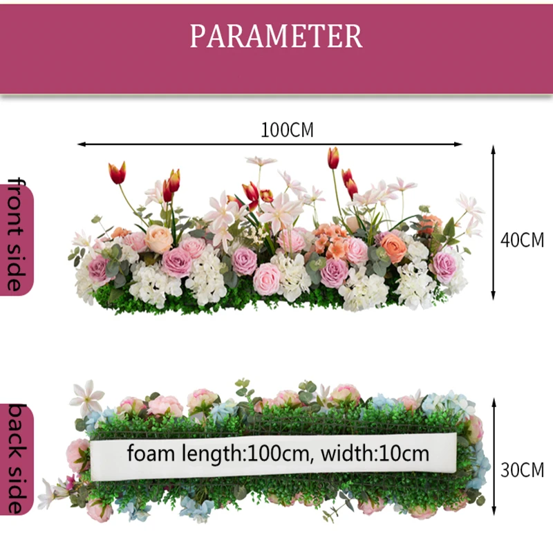 1 м искусственный ряд цветов свадебный фон Декор арка вечерние мероприятия