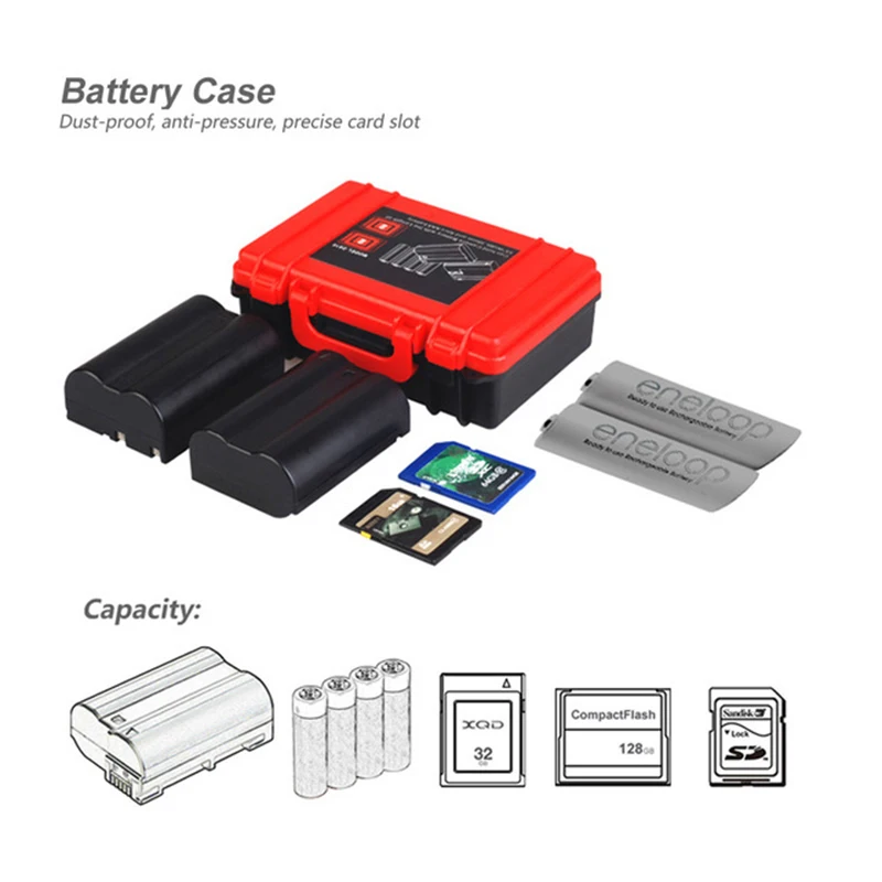 Camera Battery Storage Case SD TF Memory Card for Sony NP-FM50 NP-FZ100 Canon LP-E6N BP-511 Nikon EN-EL14 EN-EL15 Batteries |