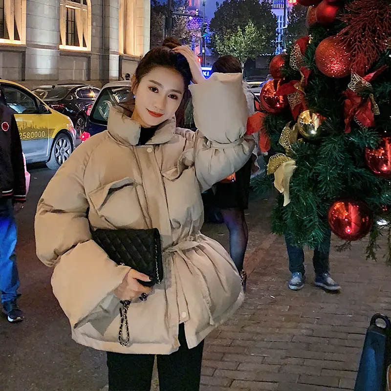 Зимняя женская короткая хлопковая куртка маленькая новая одежда Корейская
