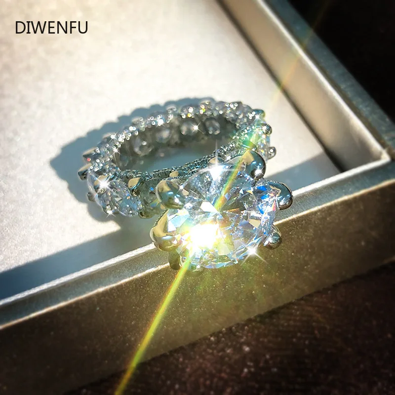 

Fine Jewelry Woman Silver Wedding Rings for Couples S925 Sterling Silver Cute Diamond Rings Filled Womens Engagement Luxury