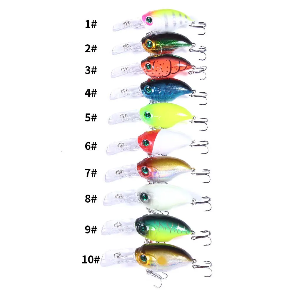 

Bionic artificial bait, 7.5cm-small floating bait, 11g, ten colors hard bait for deep diving