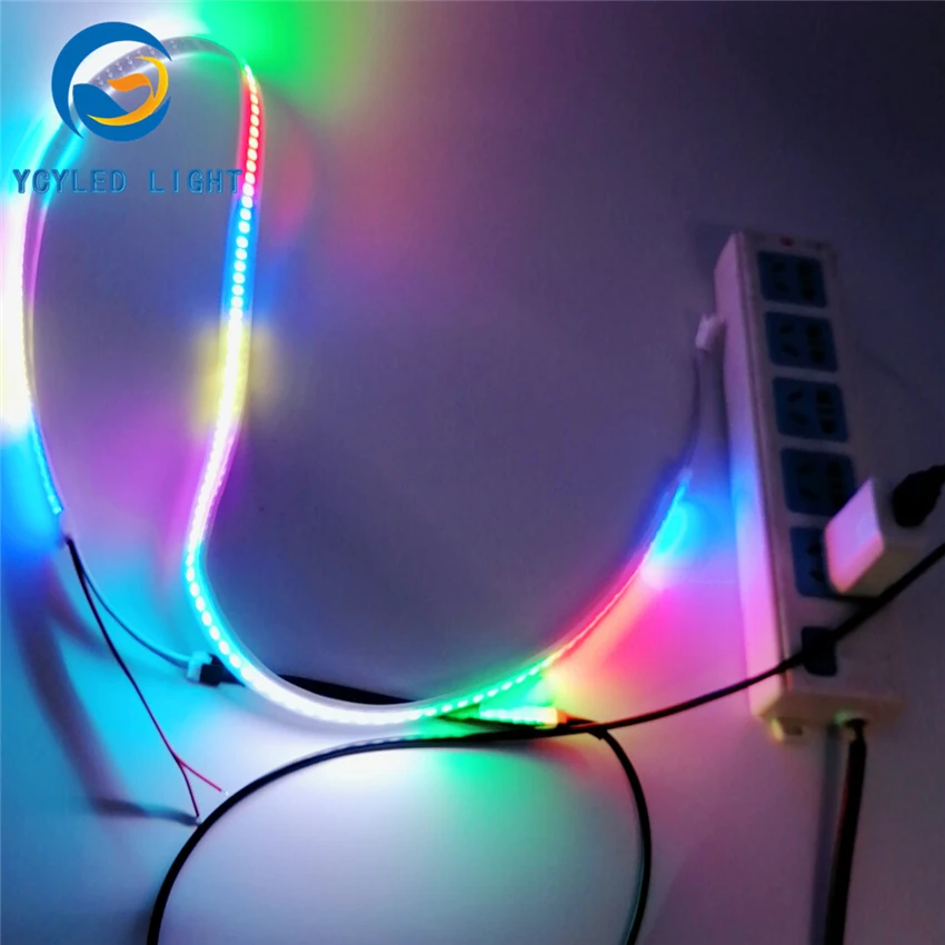 1 м 5 в usb ws2812b 144 светодиодов цифровой программируемый адресуемый 5050smd rgb Светодиодные полосы света ws2812 Светодиодная лента с радиочастотным пультом дистанционного управления