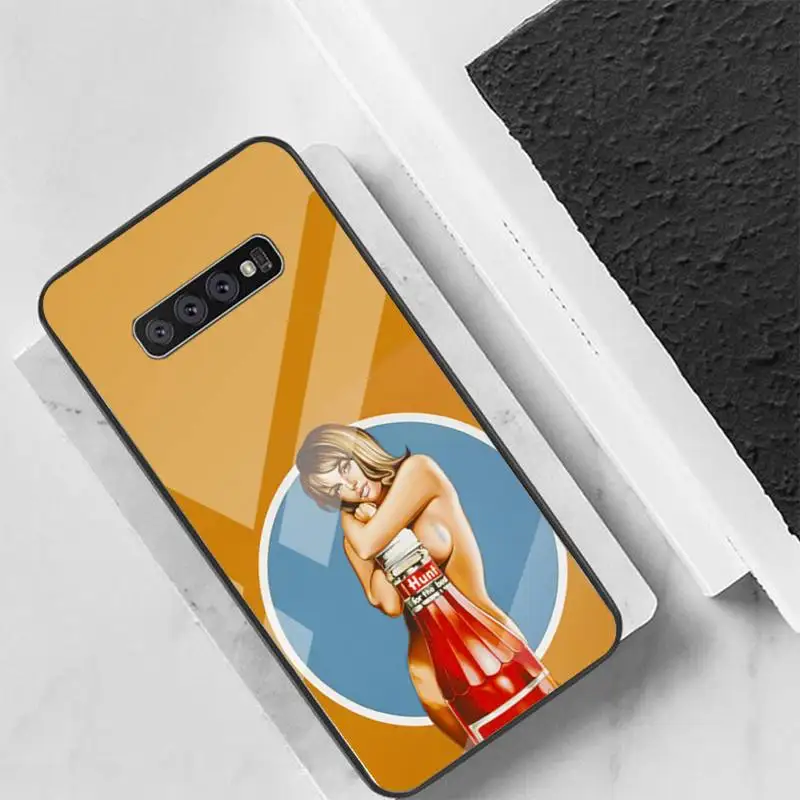 

Retro sexy girl Phone Case Back Cover For Samsung Cases S20 Plus S10 NOTE 8 9 10 10PRO Tempered Glass Soft Silicone Edge
