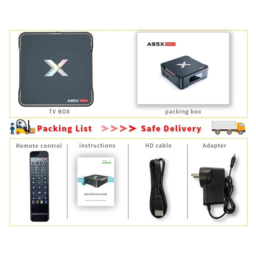 

Smart TV BOX A95X MAX II Amlogic S905X3 Android 9.0 1000M 4GB 64GB 4K 2.4G 5G Dual WIFI BT 4.2 Media Player A95XMAX Set Top Box