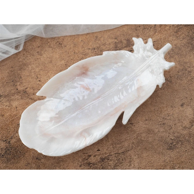 

Feather Plate Epoxy Resin Mold Dish Tray Silicone Mould DIY Crafts Home Decortaion Casting Tools