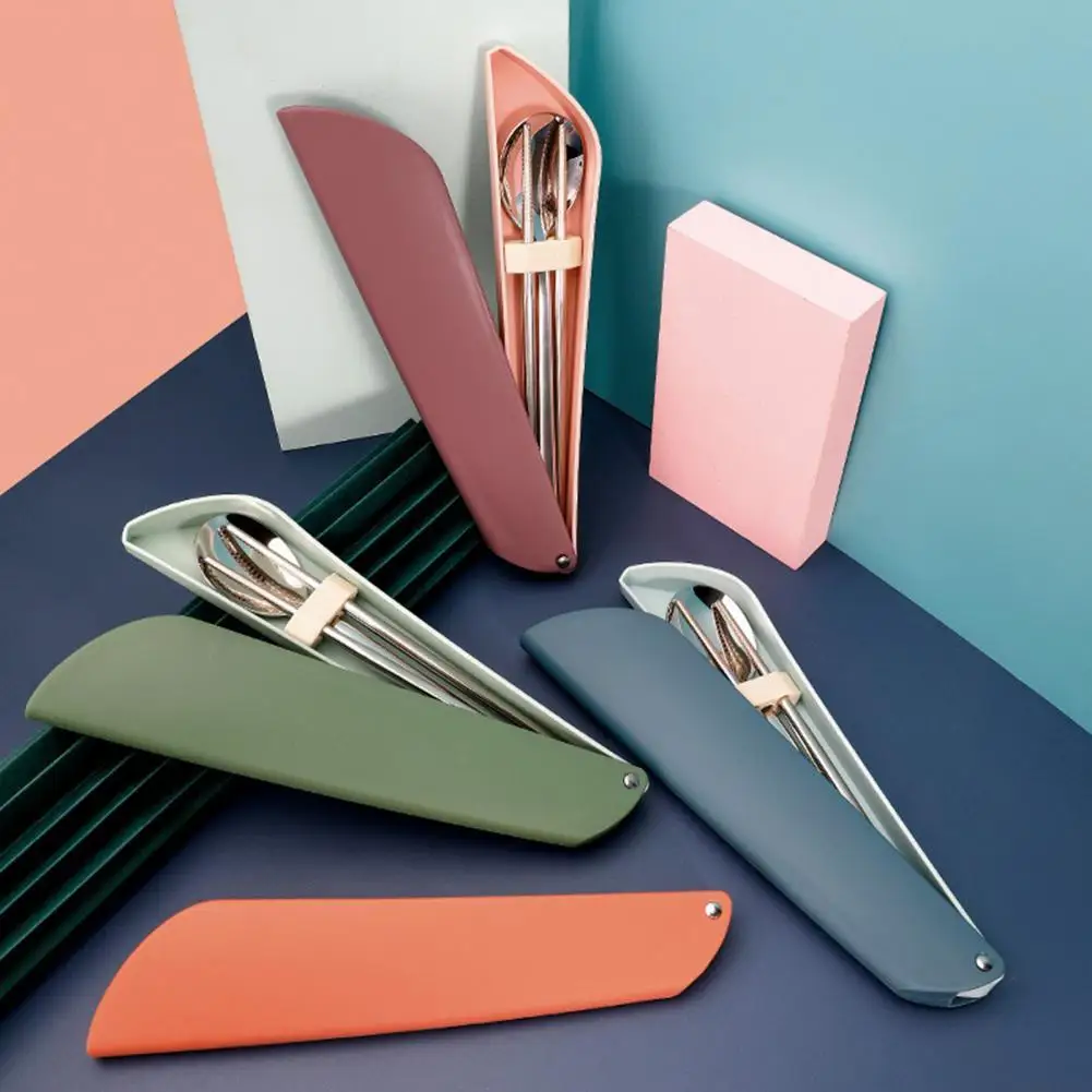 

3Pcs Portable Chopsticks Spoon Cutlery Set Mirror 304 Stainless Steel Rust-resistant Chinese Food Dinner Chopsticks Spoon Set