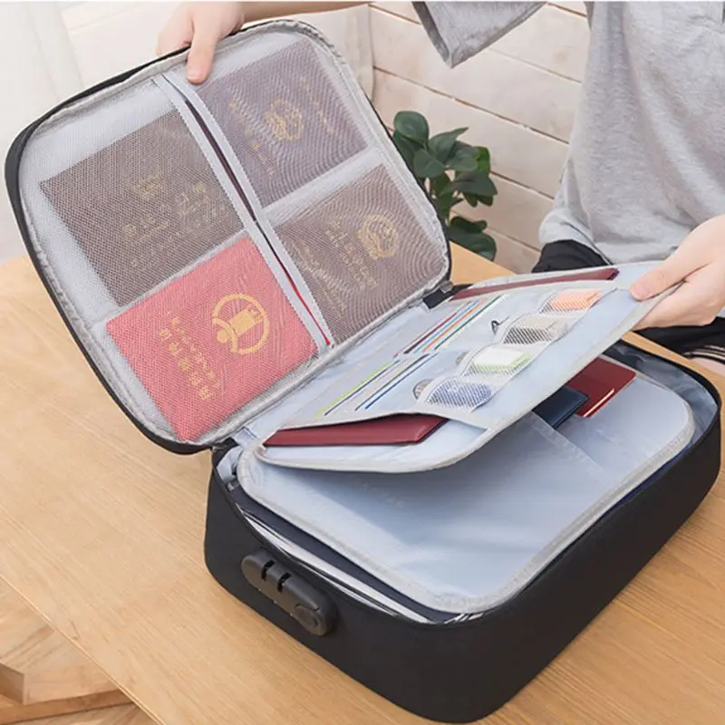 

Document Ticket Bag with Combination Lock Large Capacity Waterproof Home Travel Dropshipping