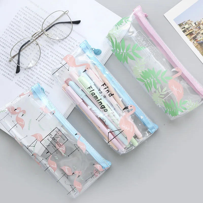 Водостойкий пенал с фламинго чехол для карандашей из ПВХ сумка хранения