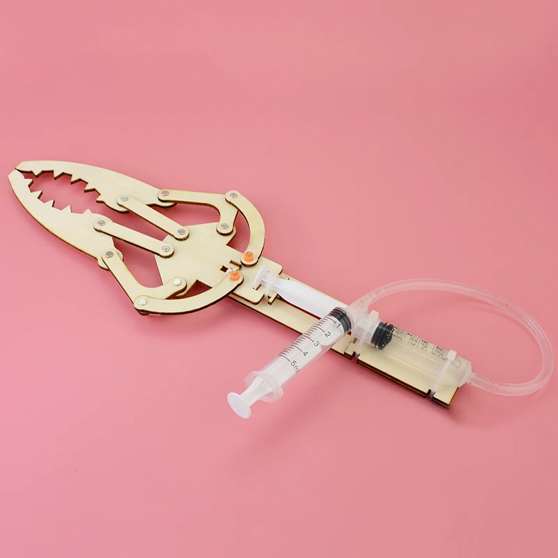 Собрать DIY деревянный гидравлический манипулятор модель наборы дети Монтессори