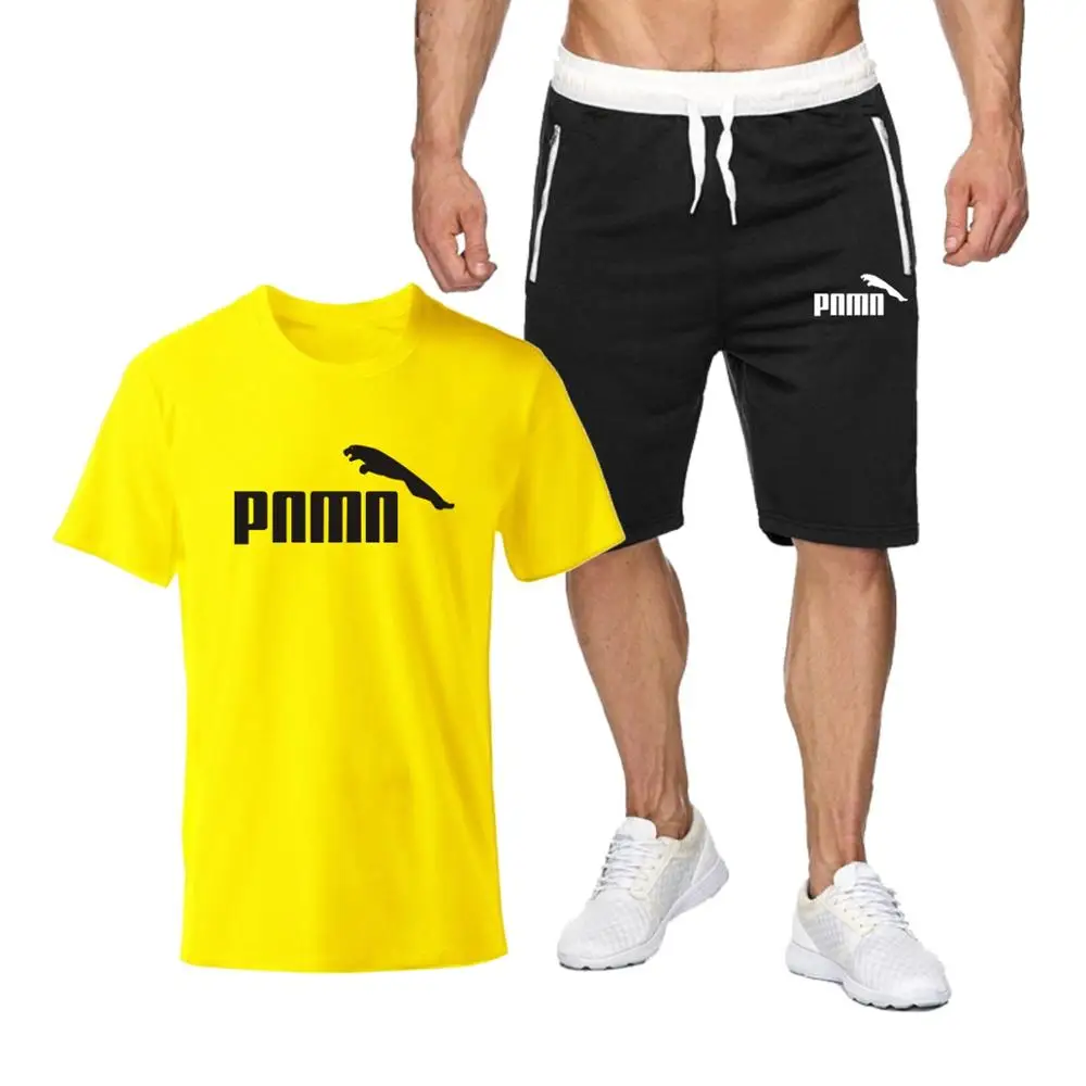 Комплект из 2 предметов модные шорты мужской спортивный костюм футболка и набор