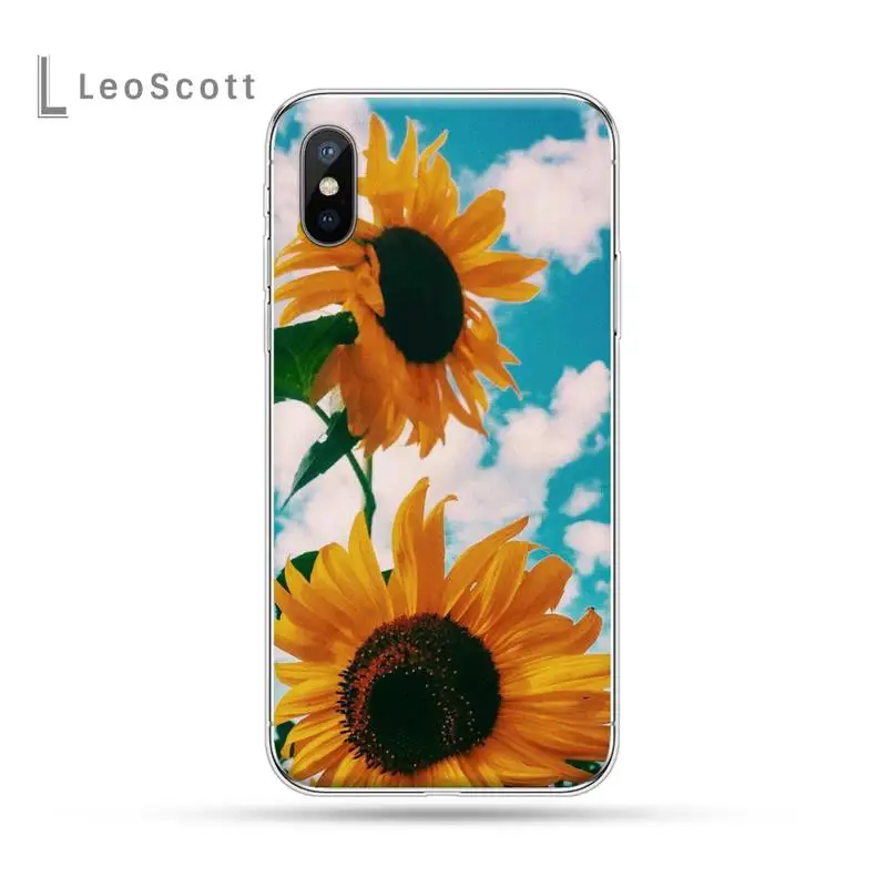 

Yellow flower Small daisy sunflower luxury protective Phone Case for iPhone 11 12 pro XS MAX 8 7 6 6S Plus X 5S SE 2020 XR