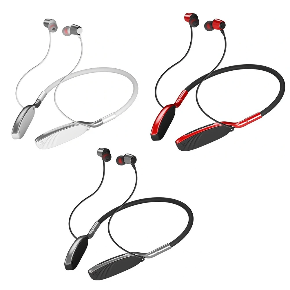 

Wireless Hanging Neck Metal Sports Earphone Bluetooth 5.0 Stereo Subwoofer Magnetic Headphone With Microphone Sweat Proof