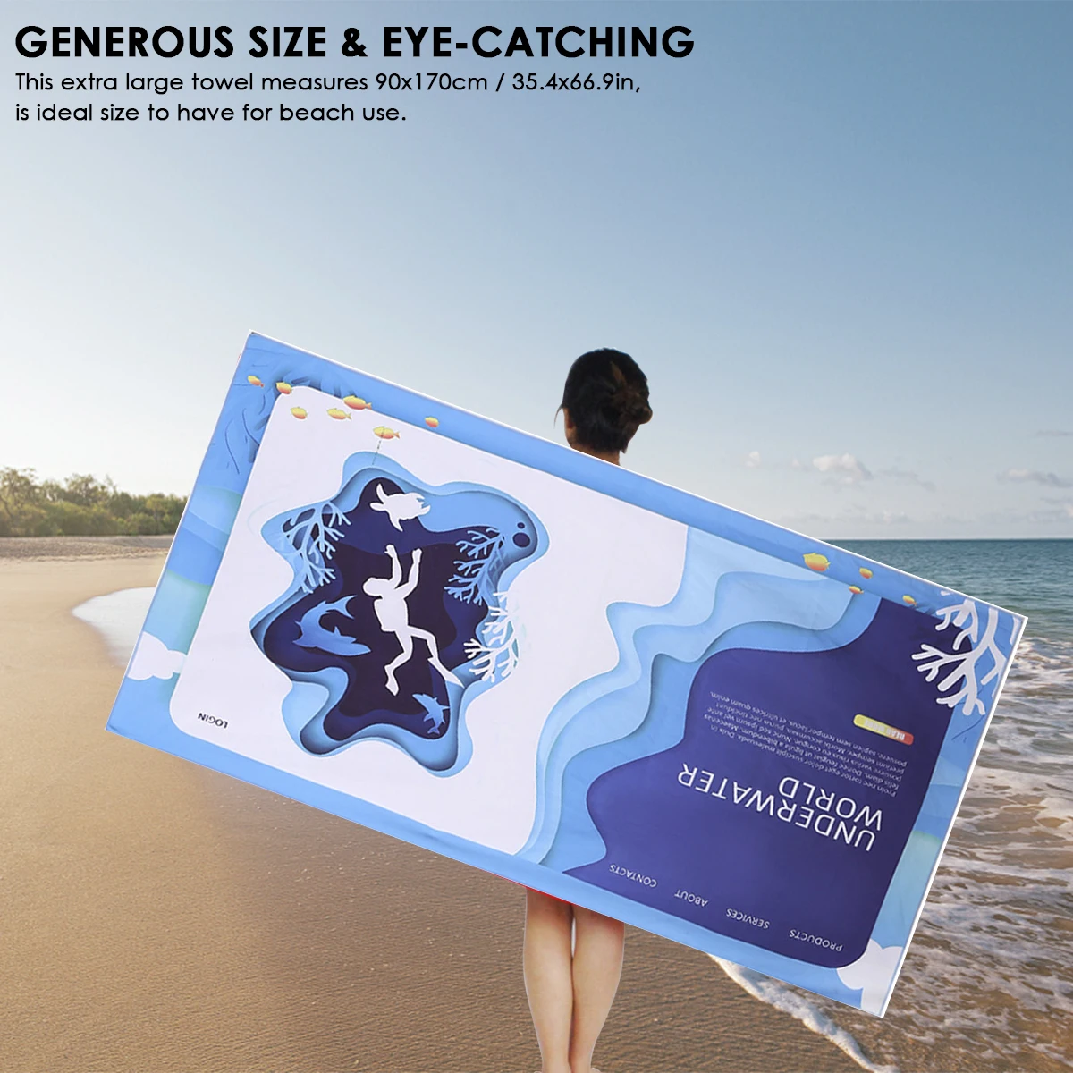 Пляжное полотенце из микрофибры с двусторонней печатью супер впитывающее