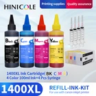 Hinicole 4*100 мл чернила для принтера + многоразового PGI-1400XL чернильный картридж PGI-1400 PGI1400 для Canon MAXIFY MB2040 MB2340 MB2140